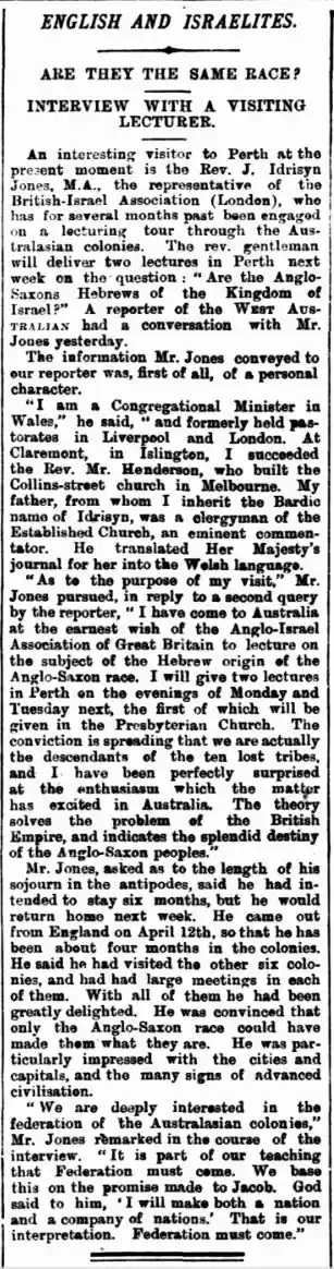 English and Israelites (J Idrisyn), West Australian, 4Aug1899